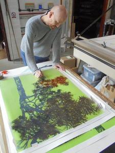 Henrik Simonsen painting another of the eleven artworks needed for ‘Pine’.